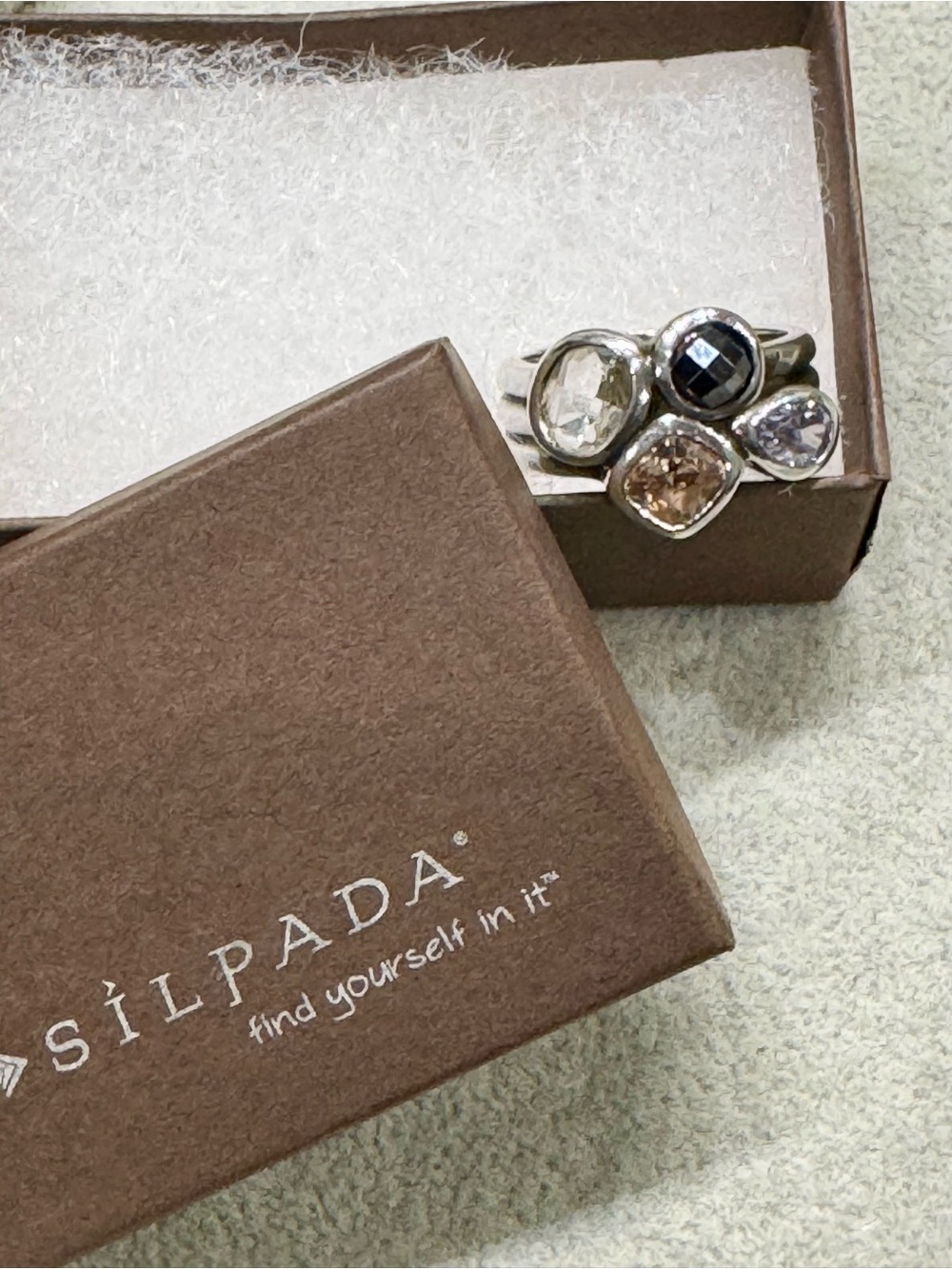 Retired Silpada Wine Flight Ring Sterling Silver Size 8
